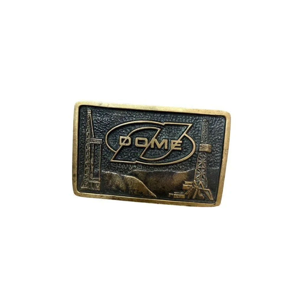 Dome oilfield Solid brass vintage belt buckle